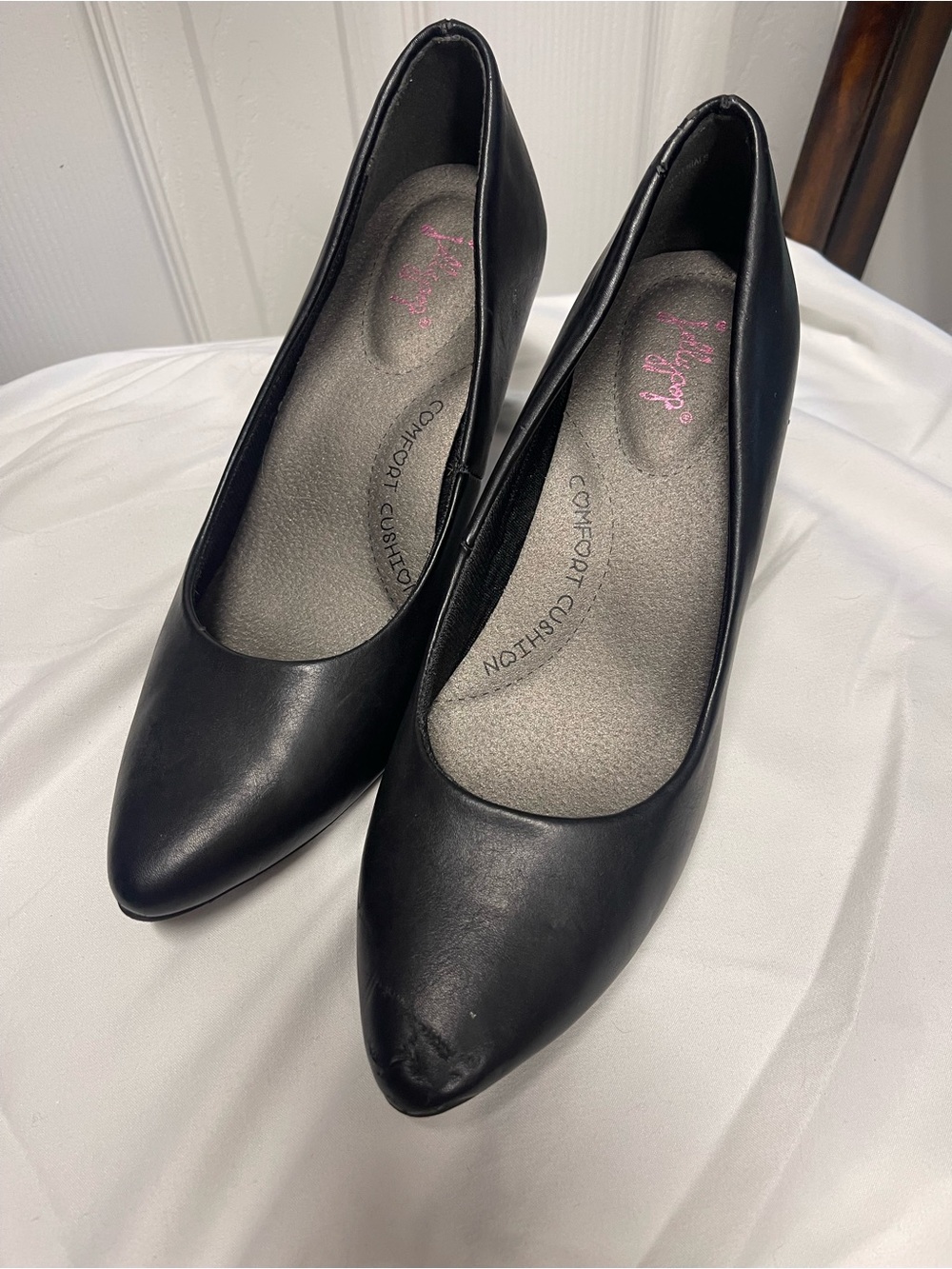 Jellypop Black Pointed Toe Comfort Heels